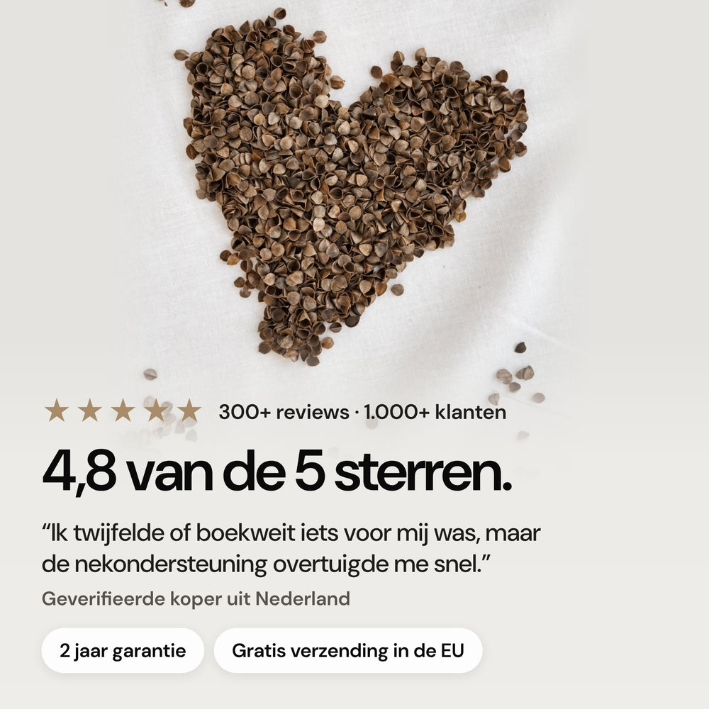 Boekweitdoppen in de vorm van een hart: 4,8 van de 5 sterren met 300+ reviews